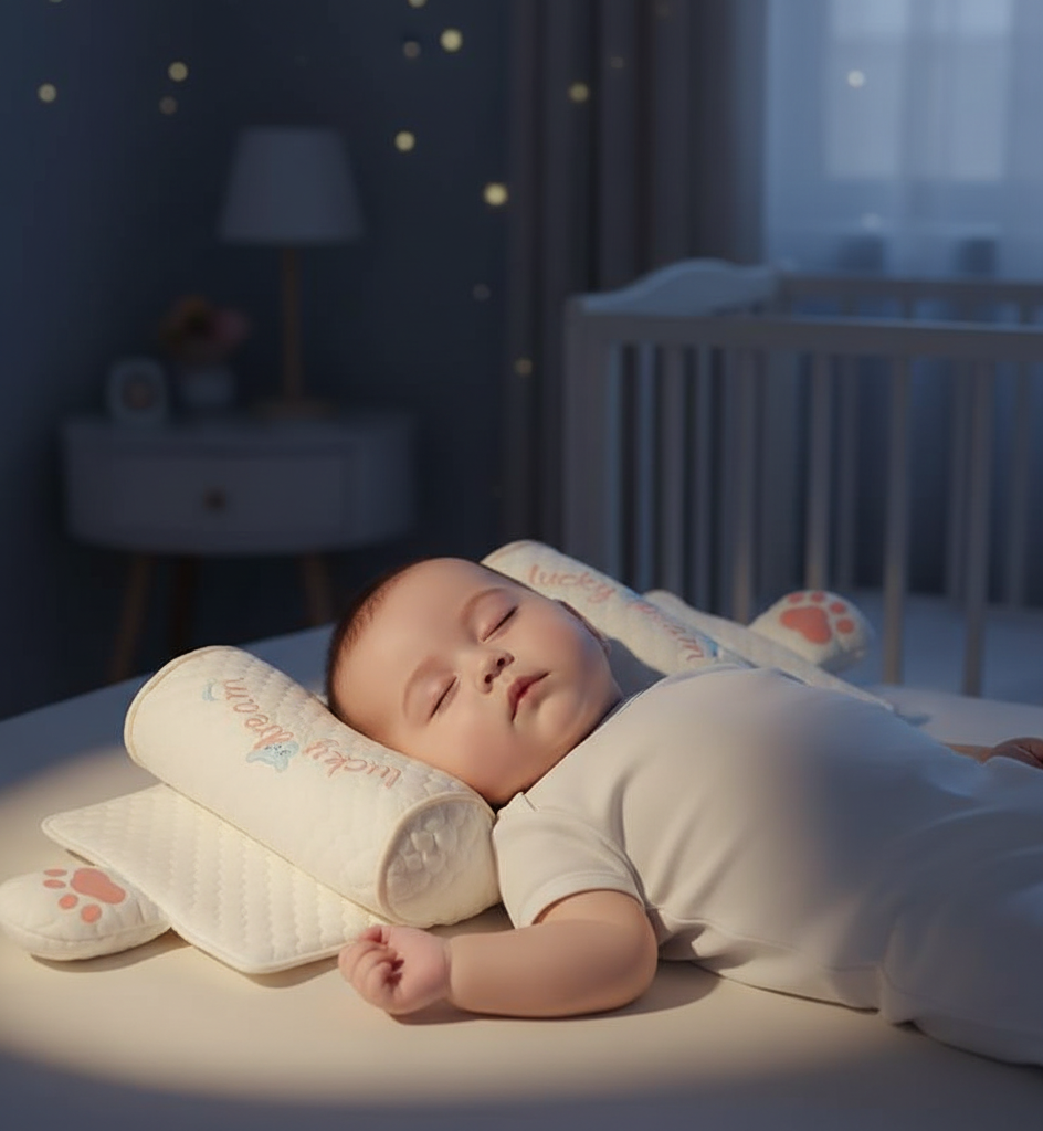 Premium Baby Anti-Roll Sleep Support Pillow – Safe Positioning Cushion for Newborns